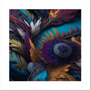 Kaleidoscope of feathers pattern Posters and Art